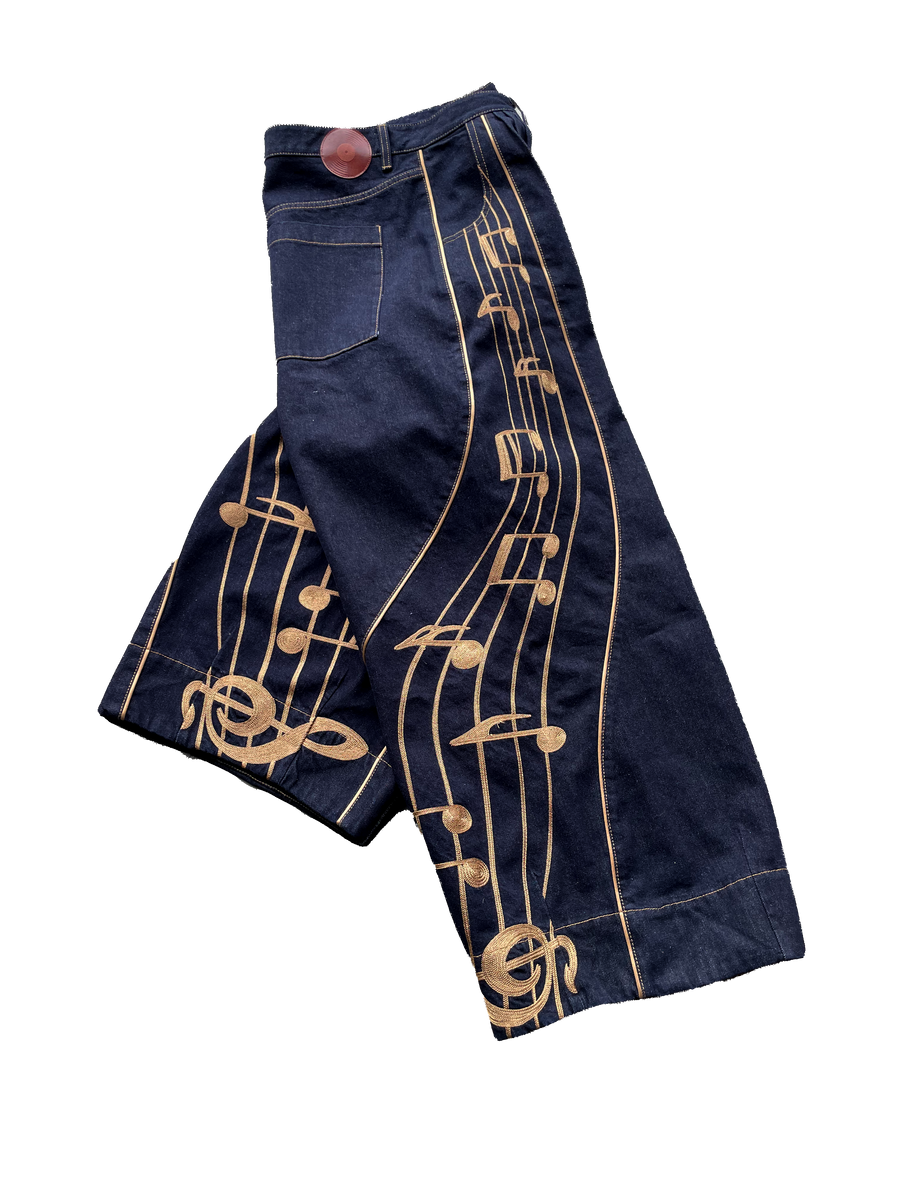 GMK Urban Music Note Patch Denim Pant Personalized in Tribute to 
