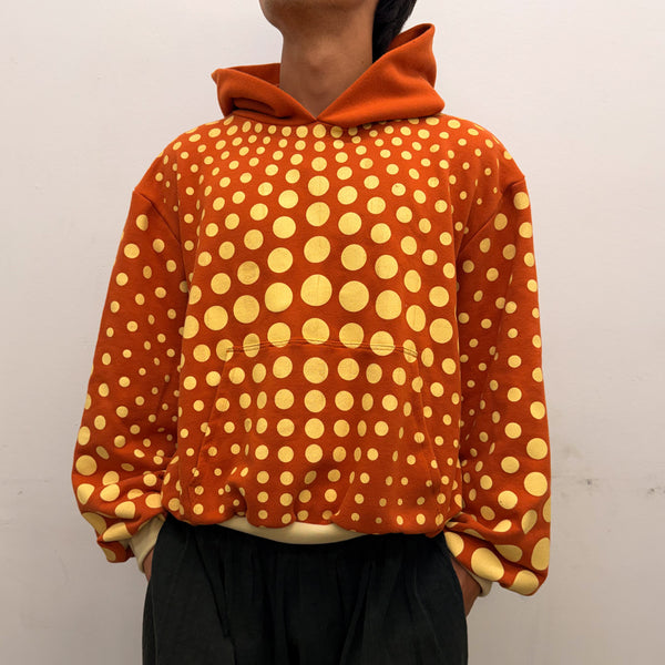 Orange Illusion Dots Hoodie