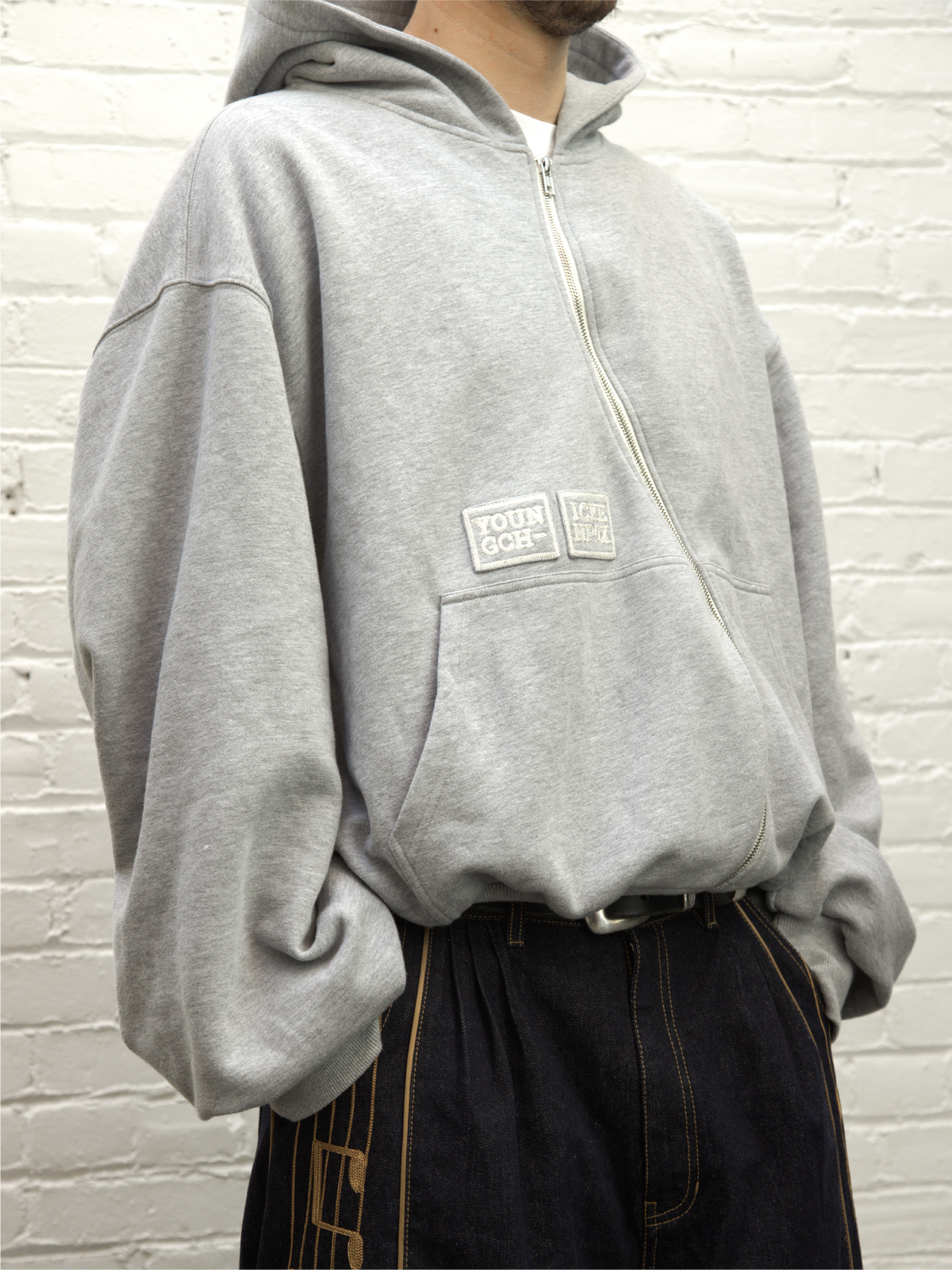 Gray Wavy Zip