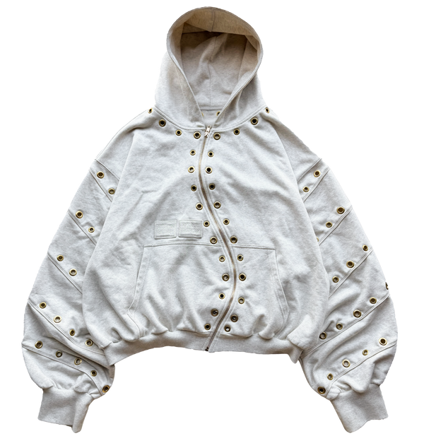 Gold Grommet Wavy Zip