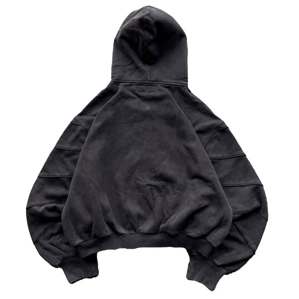 Washed Black Wavy Zip