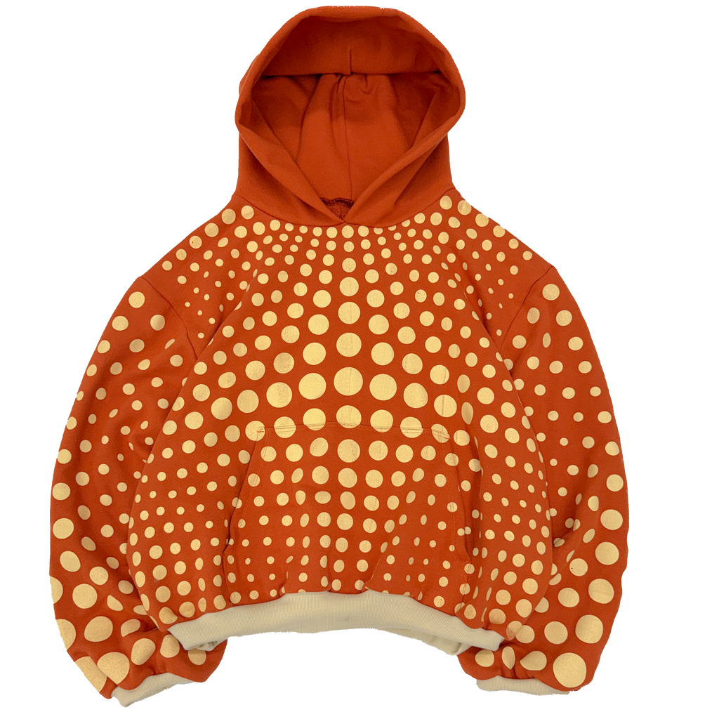 Orange Illusion Dots Hoodie