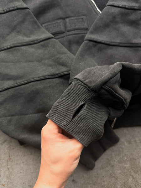 Washed Black Wavy Zip