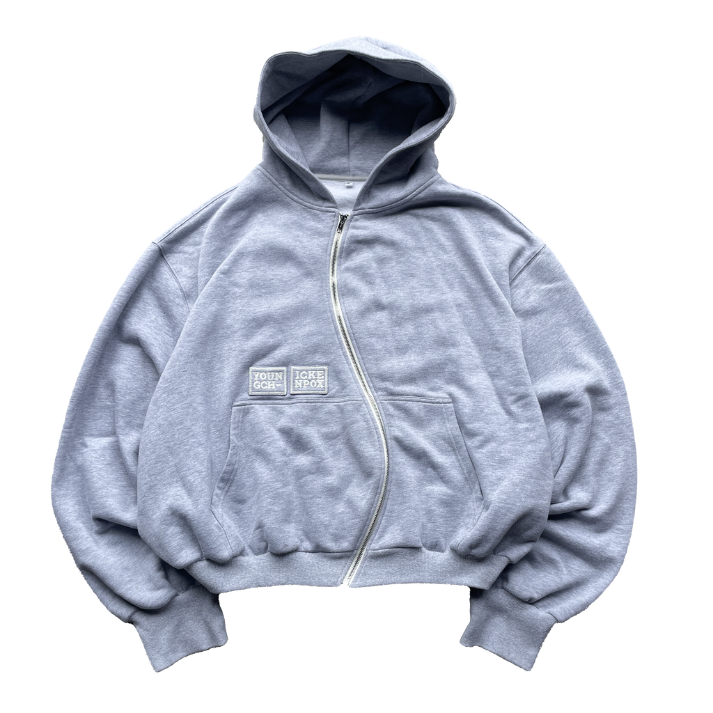 Gray Wavy Zip