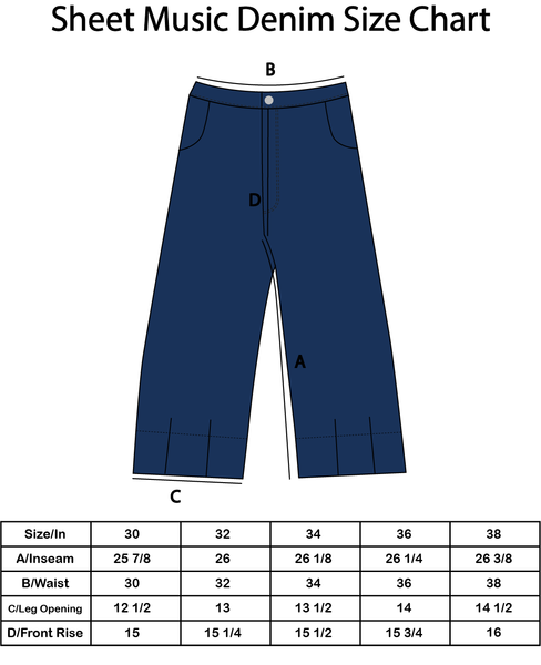 Warped Sheet Music Denim